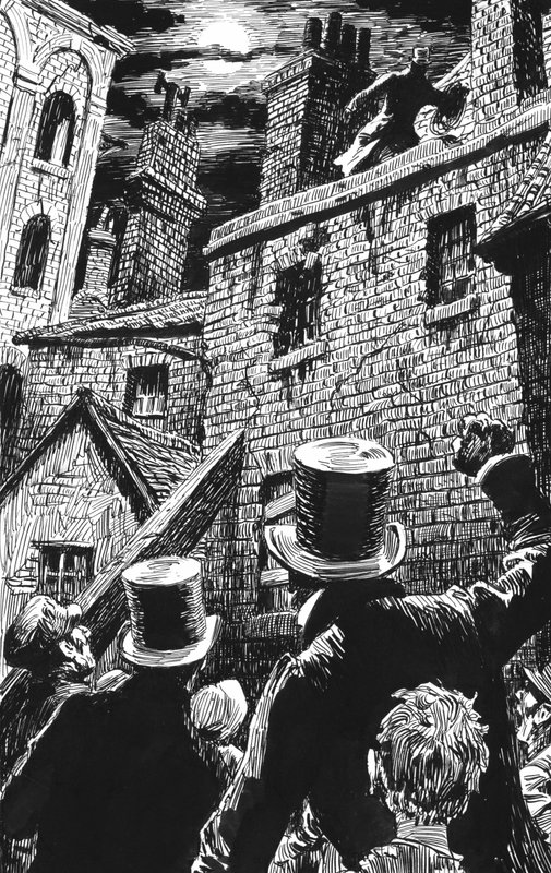 Ilustração para Oliver Twist de Charles Dickens (caneta e tinta) de English School