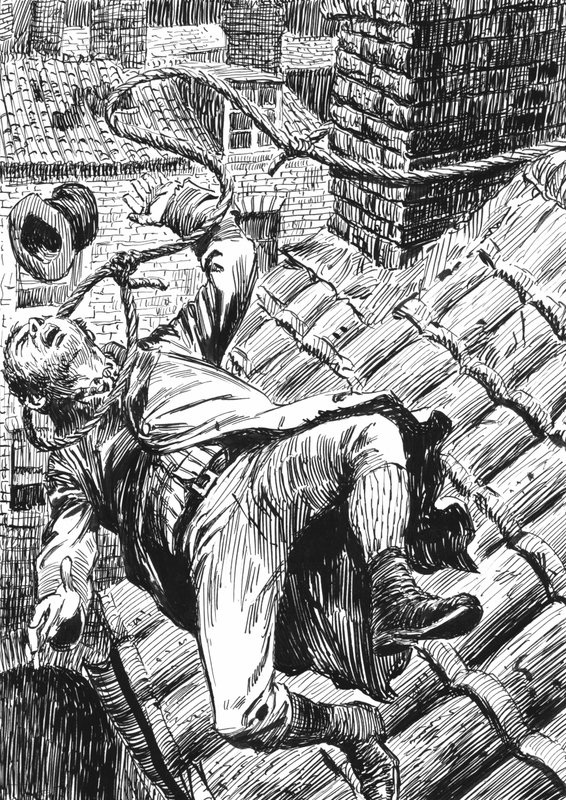 Ilustração para Oliver Twist de Charles Dickens (caneta e tinta) de English School