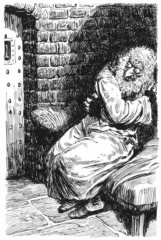 Ilustração para Oliver Twist de Charles Dickens (caneta e tinta) de English School