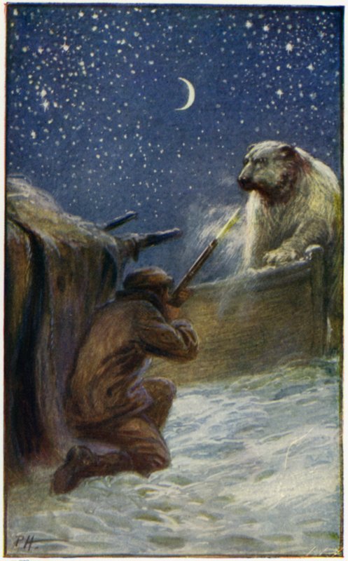 Ilustração para Peter The Whaler de William H. G. Kingston (litografia a cores) de English School