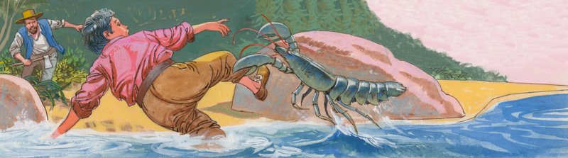 Ilustração para a família suíça Robinson de English School