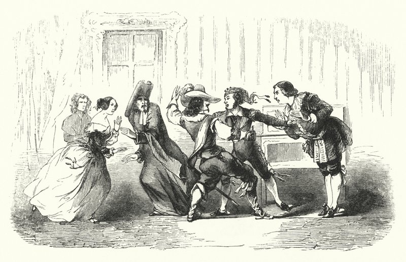 Ilustração para The Barber of Seville de Rossini (gravura) de English School