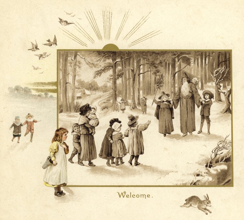 Ilustração para a vinda do pai Natal de English School