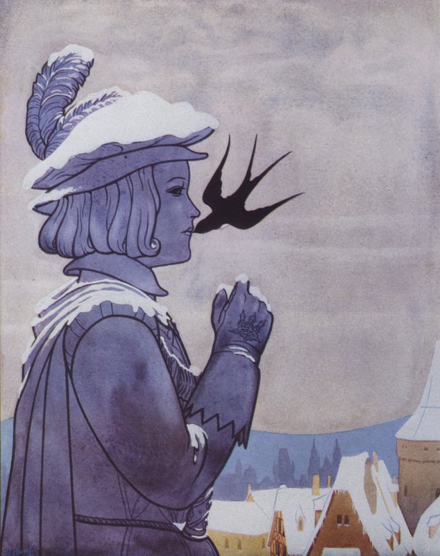Ilustração para O Príncipe Feliz de Oscar Wilde (litografia a cores) de English School