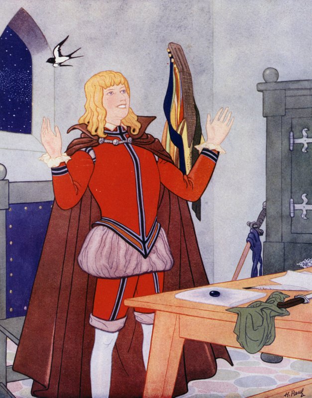 Ilustração para O Príncipe Feliz de Oscar Wilde (litografia a cores) de English School
