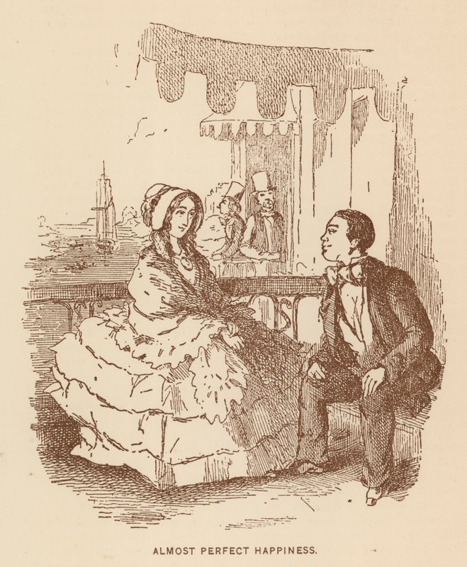 Ilustração para A História de Pendennis por Thackeray (litho) de English School