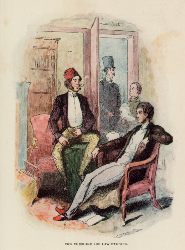 Ilustração para a história de Pendennis por Thackeray de English School