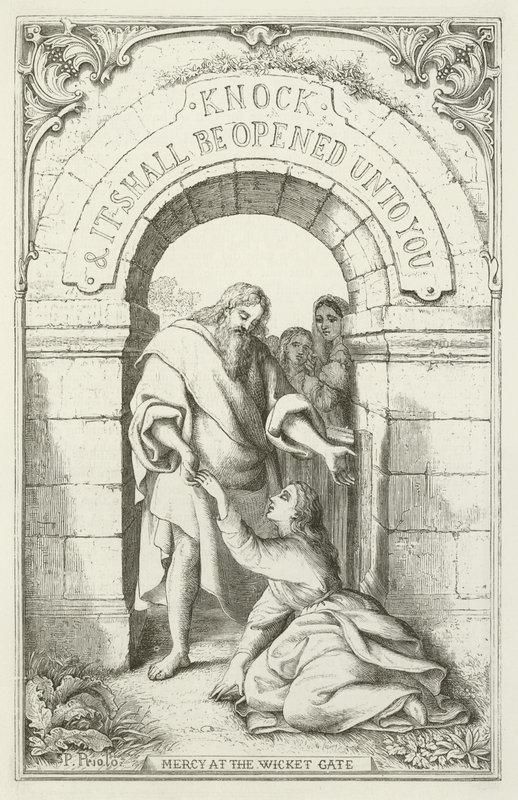 Ilustração para o progresso dos peregrinos por John Bunyan de English School