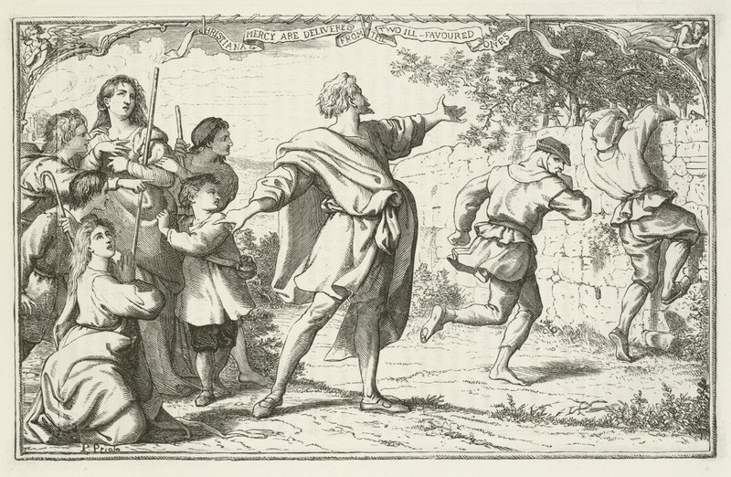 Ilustração para o progresso dos peregrinos por John Bunyan de English School