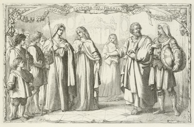 Ilustração para o progresso dos peregrinos por John Bunyan de English School