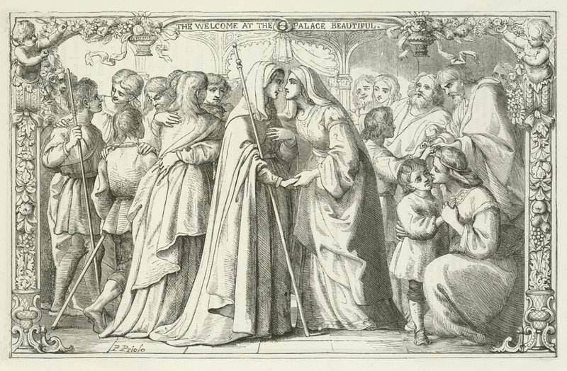 Ilustração para o progresso dos peregrinos por John Bunyan de English School