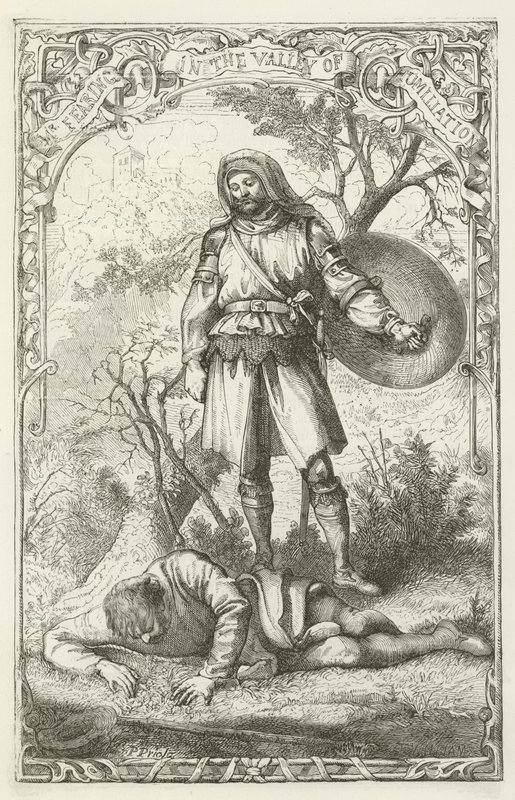 Ilustração para o progresso dos peregrinos por John Bunyan de English School