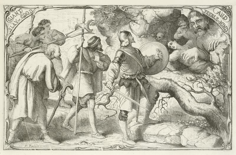 Ilustração para o progresso dos peregrinos por John Bunyan de English School