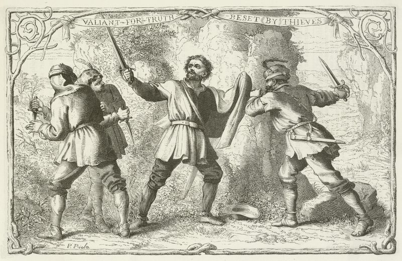 Ilustração para o progresso dos peregrinos por John Bunyan de English School