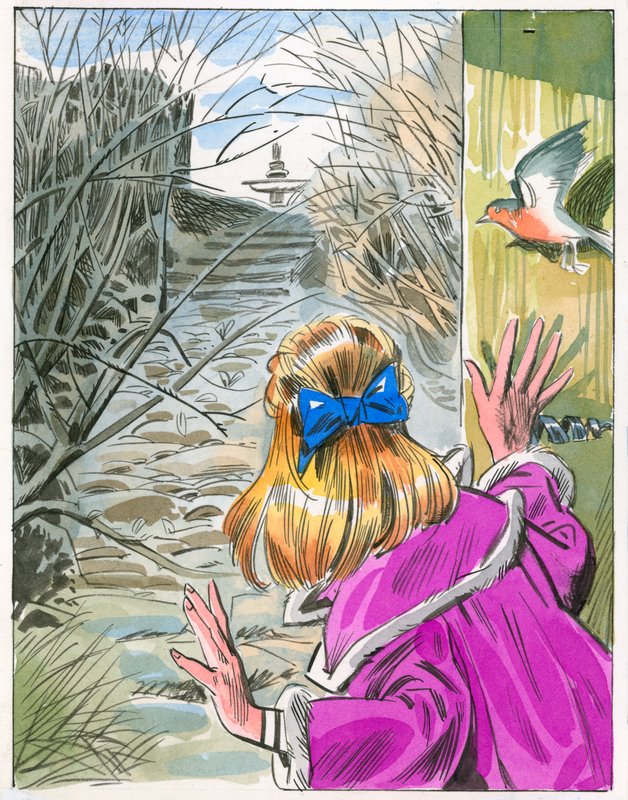 Ilustração para O Jardim Secreto (guache no papel) de English School