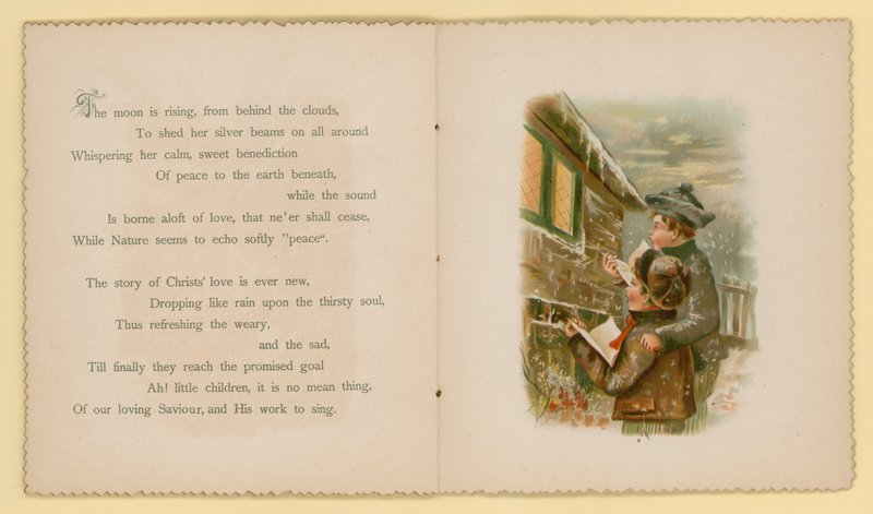 Ilustração para Tidings Of Joy de Dora Ross (litografia a cores) de English School