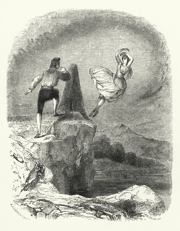 Ilustração para o Ballet, Ondine ou The Naiad (gravura) de English School