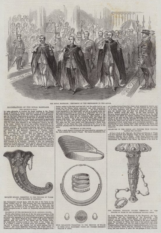 Ilustrações do Casamento Real, o Salão de Recepção (gravura) de English School