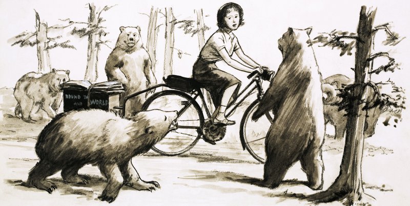 Em 1957, Louis Sutherland, ligeiramente construído, alcançou sua ambição de pedalar pelo mundo de English School