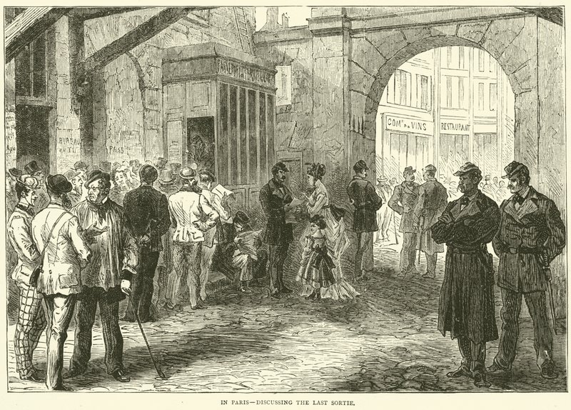 Em Paris, discutindo o último sortie, dezembro de 1870 de English School