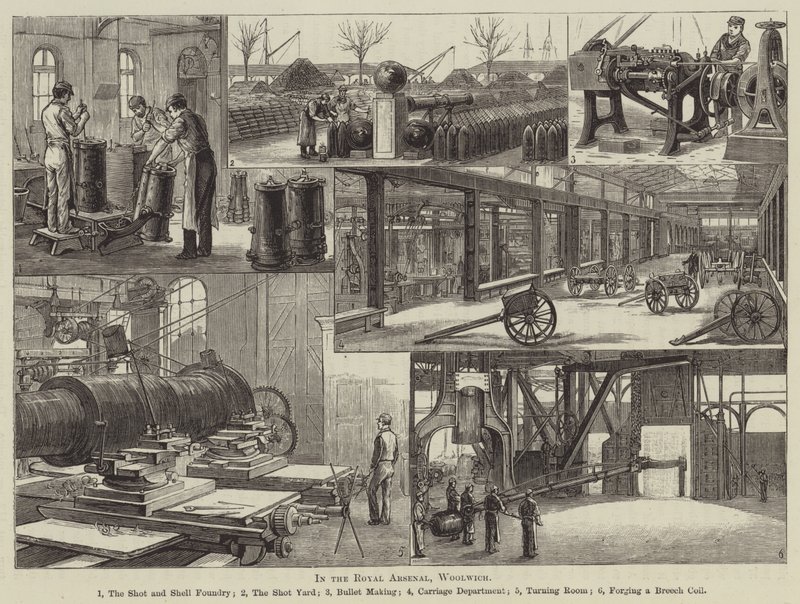 No Arsenal Real, Woolwich (gravura) de English School