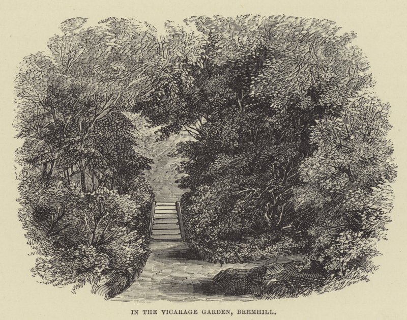 No Jardim do Vicariato, Bremhill (gravura) de English School
