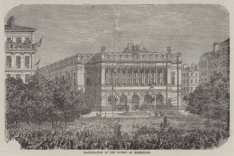 Inauguração da Bolsa de Marselha (gravura) de English School