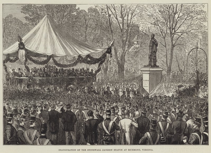 Inauguração da Estátua de Stonewall Jackson em Richmond, Virgínia (gravura) de English School