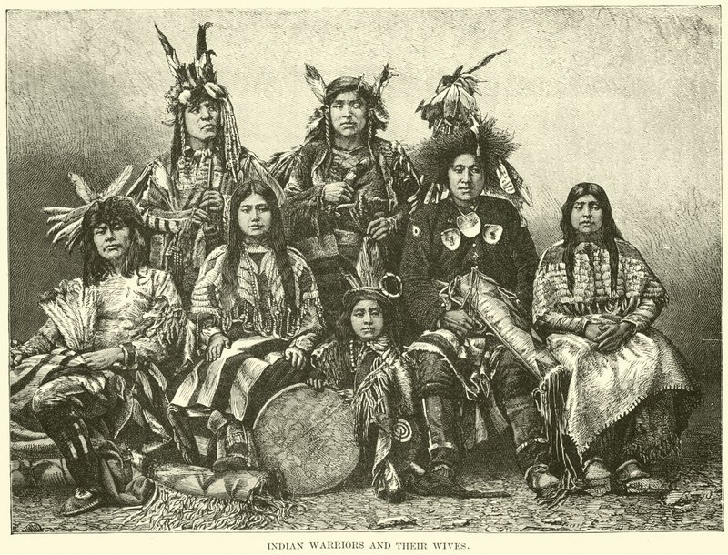 Guerreiros indianos e suas esposas de English School
