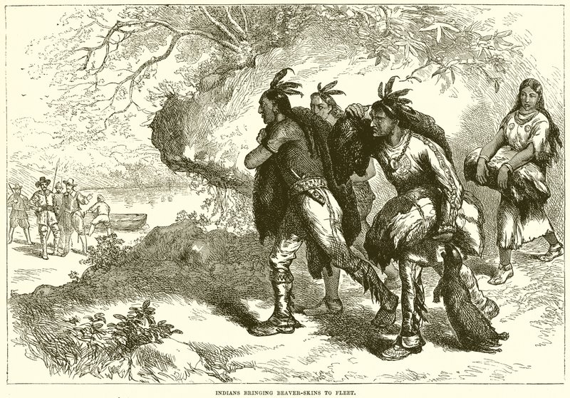 Índios trazendo castor-peles à frota de English School