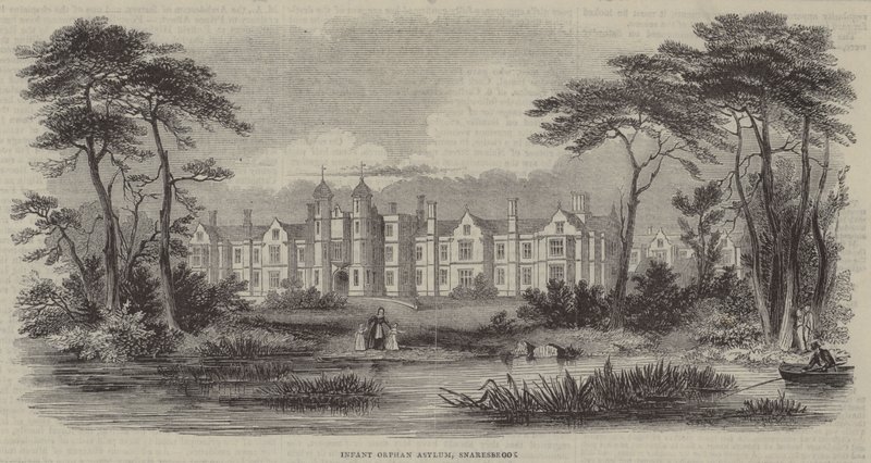 Asilo para crianças órfãs, Snaresbrook (gravura) de English School