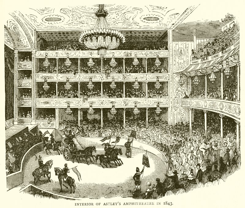 Interior do Anfiteatro Astleys em 1843 de English School