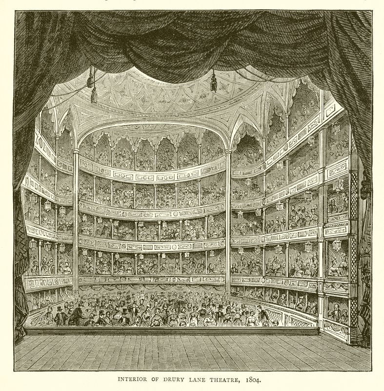 Interior do Teatro Drury Lane, 1804 de English School