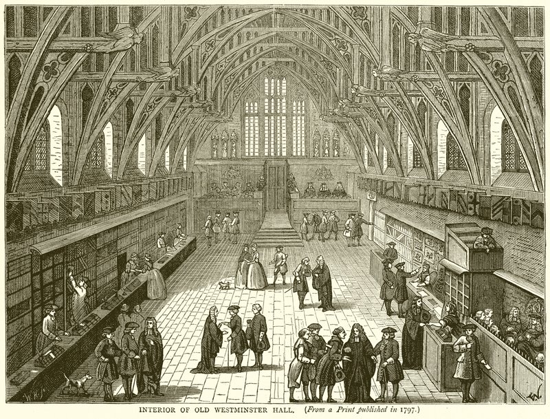 Interior, de, antigas, westminster, corredor de English School