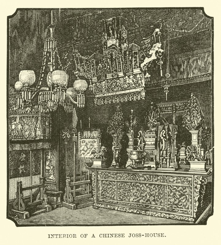 Interior de um chinês Joss-House de English School