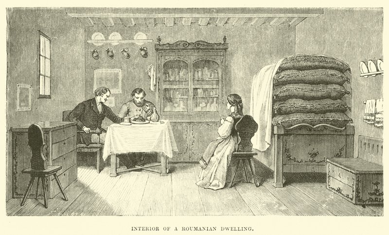 Interior, de, um, Roumanian, moradia de English School