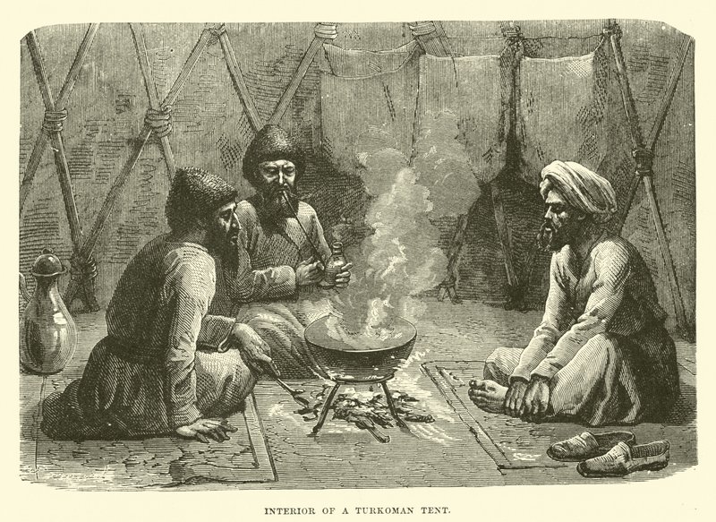 Interior, de, um, Turkoman, barraca de English School
