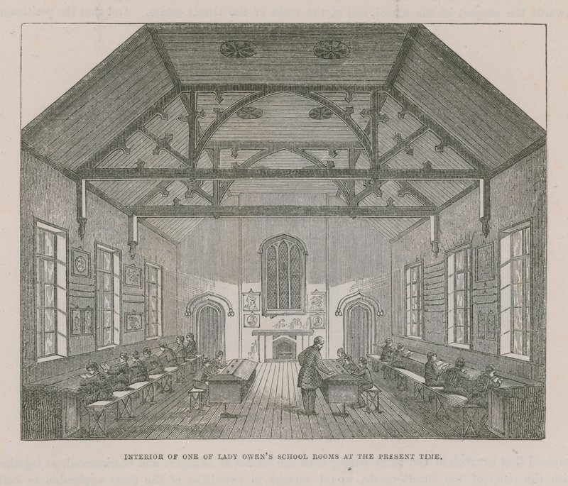 Interior de uma das salas de aula de Lady Owens de English School