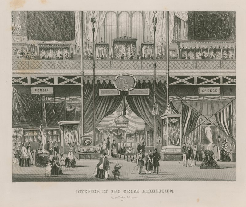 Interior da Grande Exposição, 1851, Egito, Turquia e Grécia de English School