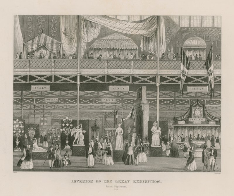 Interior da Grande Exposição, 1851, Departamento Italiano de English School
