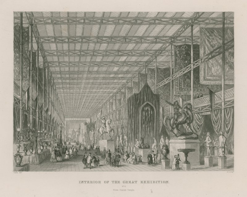 Interior da Grande Exposição, 1851, do Templo de Dantes de English School