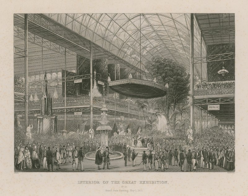 Interior da Grande Exposição, Grand State Opening, 1 de maio de 1851 de English School