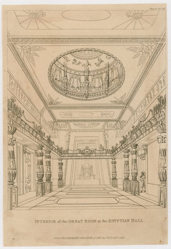 Interior da Grande Sala no Salão Egípcio, Piccadilly de English School