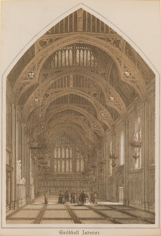 Interior do Guildhall, em Londres de English School