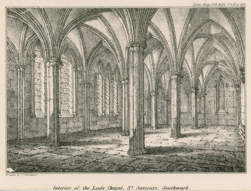 Interior, de, a, senhora, capela, st salvadores, southwark de English School
