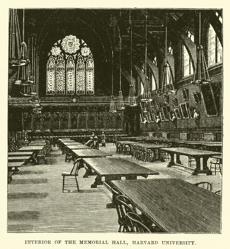 Interior, de, a, corredor comemorativo, harvard, universidade de English School