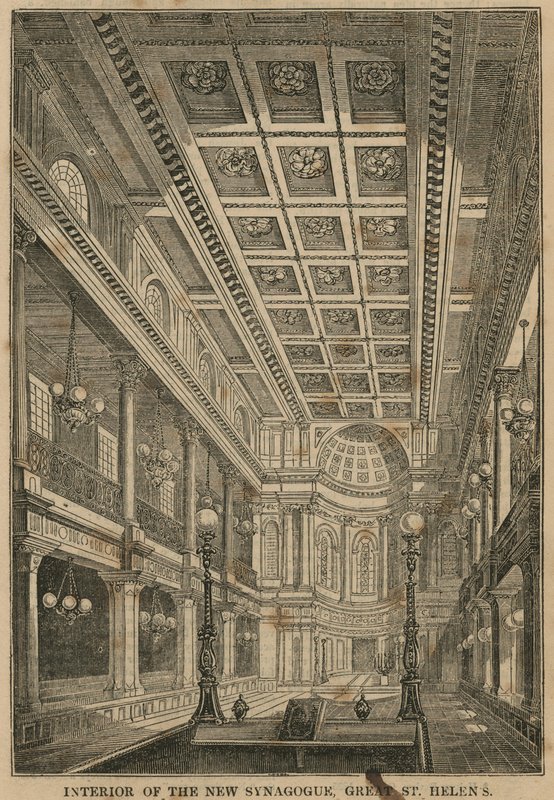 Interior da nova sinagoga, grande St Helens, Londres de English School