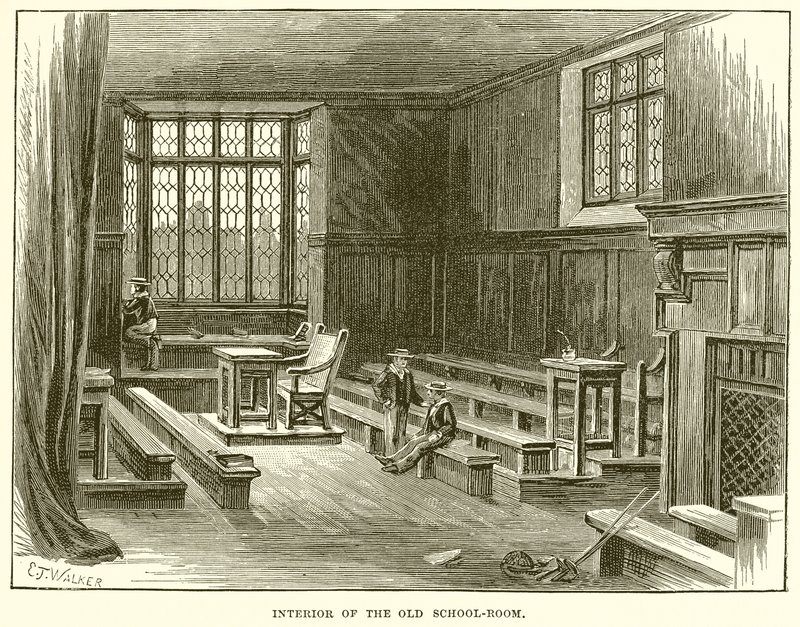Interior da antiga escola-quarto de English School