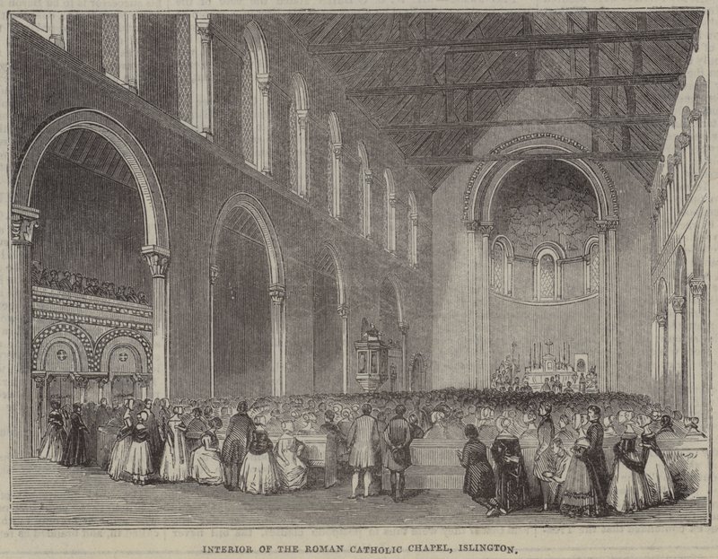 Interior da capela católica romana, Islington de English School