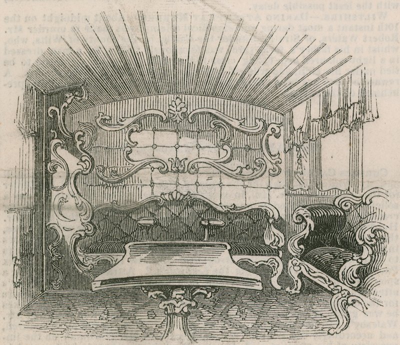Interior, de, a, real, carruagem estrada ferro de English School